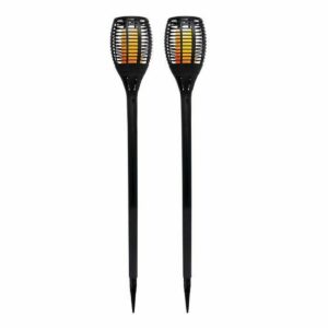Sæt med solcellelamper til haven Lumi Garden Maity Sun Mini Sort Plastik 70 cm (2 enheder)