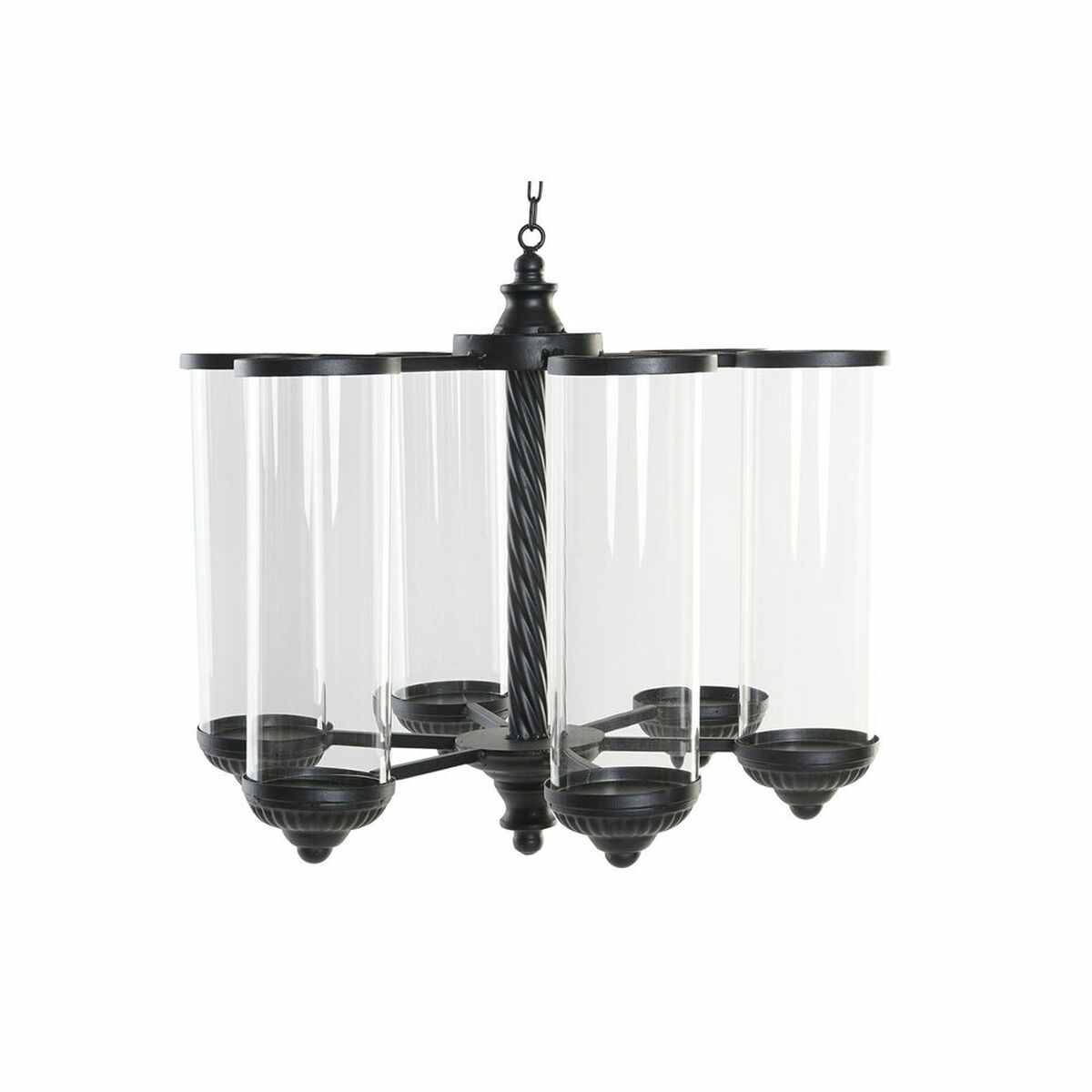 Lyseholder DKD Home Decor Sort Metal Krystal 53 x 53 x 52 cm