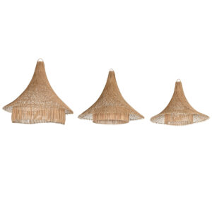 Lampeskærm Home ESPRIT Natur 80 x 80 x 75 cm (3 Dele)