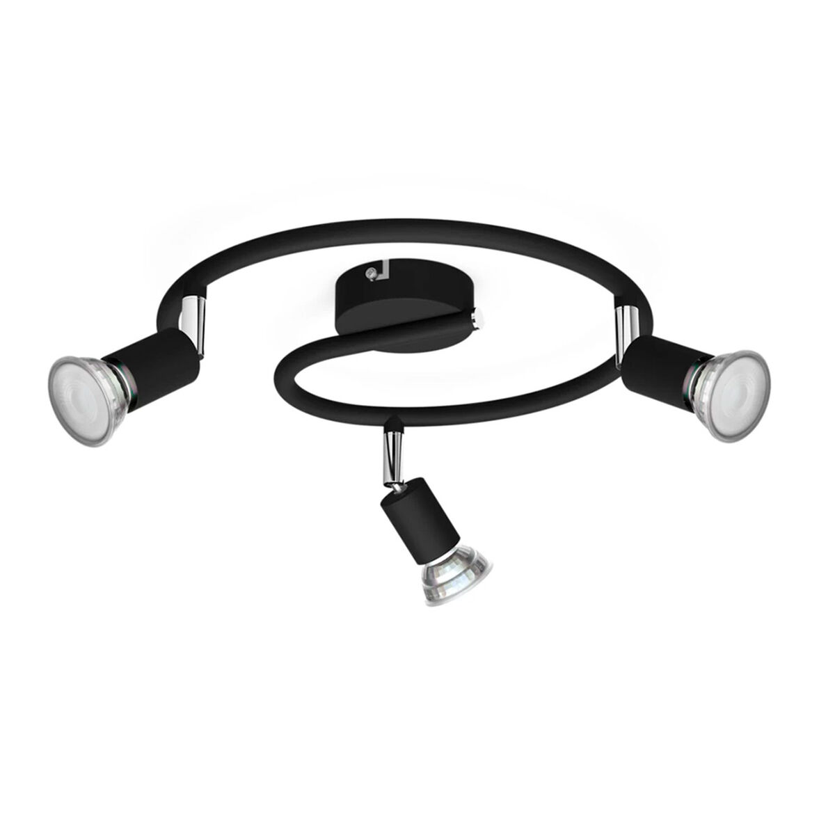 Rampelys Philips limbali Sort GU10 (3 enheder)