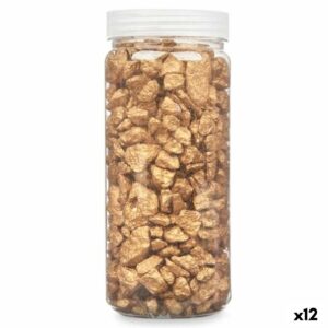 Dekorative sten Gift Decor Gylden 10 - 20 mm 700 g 6,2 x 15,3 x 6,2 cm 6,5 x 15,8 x 6,5 cm (12 enheder)